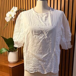 White Eyelet Women's Top